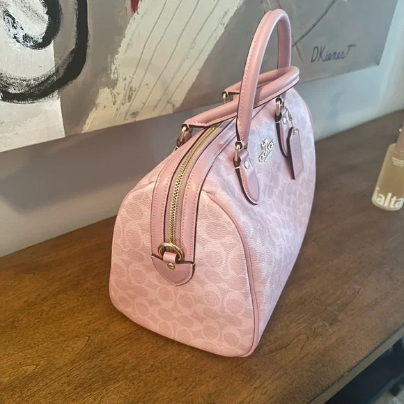 Coach Light Pink Signature Satchel - Picture 5 of 12